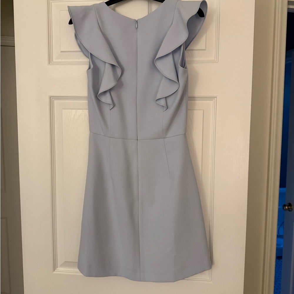 French Connection Blue Ruffled Flutter Sleeve Mini Dress - Picture 2 of 4